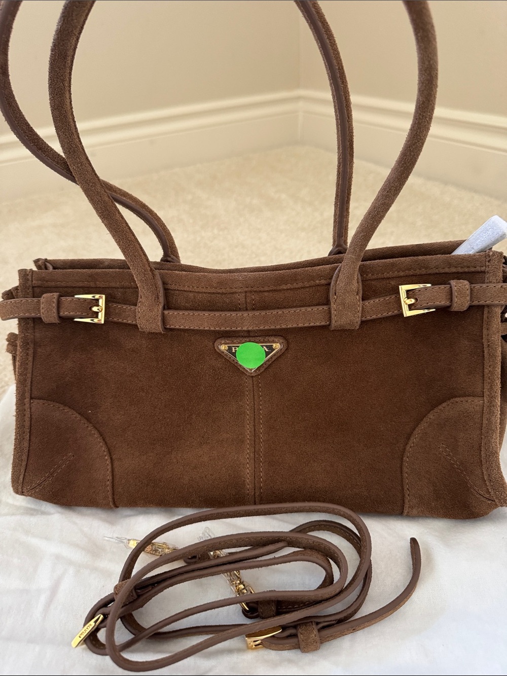 Designer Inspired Suede Handbag - Picture 2 of 5